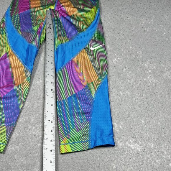 Nike Pro Hypercool Capris Womens M Frequency Photo Blue/Pink 725475-435 Training - Picture 8 of 15